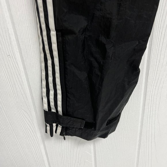 Adidas Men's Straight Leg Black Three Striped Track Pants ankle zip Size XL - Picture 8 of 13